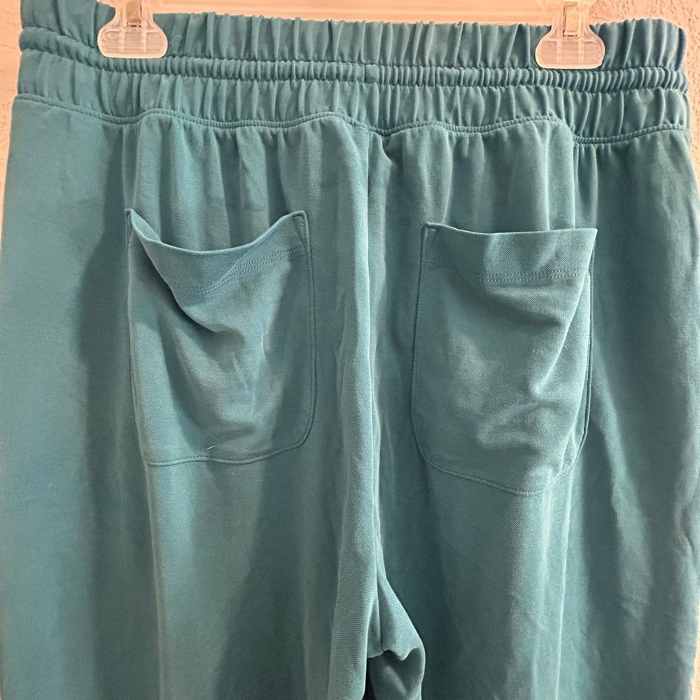 Lou & Grey Womens Teal Blue Soft Knit Wide Leg Drawstring Lounge Pants Size M - Picture 5 of 6